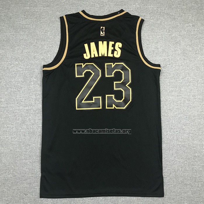 Camiseta Golden Edition Los Angeles Lakers Lebron James NO 23 Negro